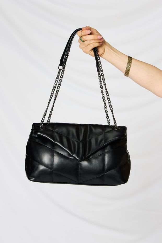 SHOMICO PU Leather Chain Handbag - Fashionmj