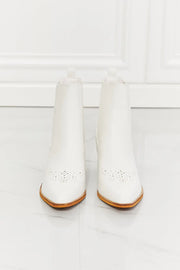 MMShoes Love the Journey Stacked Heel Chelsea Boot in White - Fashionmj