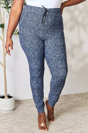 LOVEIT Heathered Drawstring Leggings with Pockets - Fashionmj