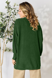 Basic Bae Full Size Ribbed Cocoon Cardigan - Fashionmj