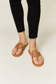 Forever Link Cutout PU Leather Open Toe Sandals - Fashionmj