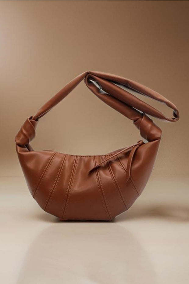 Zenana Vegan Leather Croissant Crossbody Bag - Fashionmj