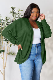 Basic Bae Full Size Ribbed Cocoon Cardigan - Fashionmj