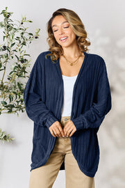 Basic Bae Full Size Ribbed Cocoon Cardigan - Fashionmj