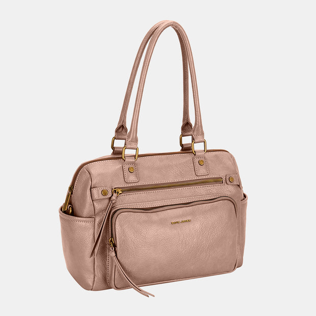 David Jones Zipper PU Leather Handbag - Fashionmj