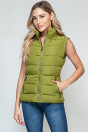 Snobbish Zip Up Turtleneck Vest with Pockets - Fashionmj