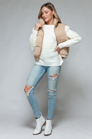 Snobbish Fine Fur Lining Quilted Vest - Fashionmj