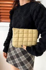 Zenana Quilted Puffy Pouch Clutch Bag - Fashionmj