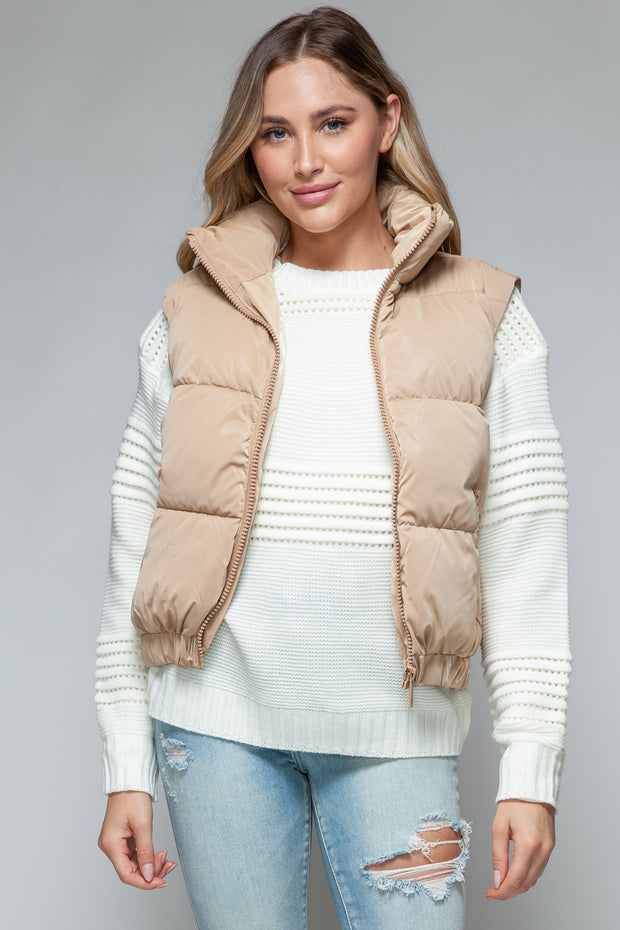 Snobbish Fine Fur Lining Quilted Vest - Fashionmj