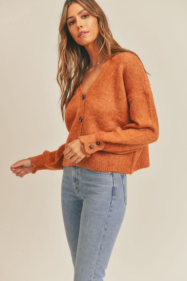 MABLE Long Sleeve Button Down Sweater Cardigan - Fashionmj