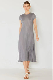 Marina West Swim Pleated Cap Sleeve A-Line Dress Trendsi