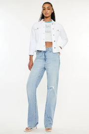 Kancan Distressed High Waist Straight Jeans - Fashionmj