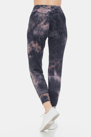 Leggings Depot Tie-Dye High Waist Cropped Leggings - Fashionmj