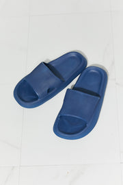 MMShoes Arms Around Me Open Toe Slide in Navy - Fashionmj