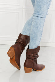 MMShoes Better in Texas Scrunch Cowboy Boots in Brown - Fashionmj