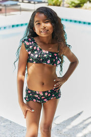 Marina West Swim Clear Waters Two-Piece Swim Set in Black Roses - Fashionmj