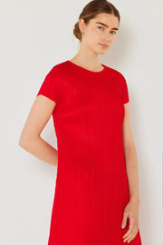 Marina West Swim Pleated Cap Sleeve A-Line Dress Trendsi