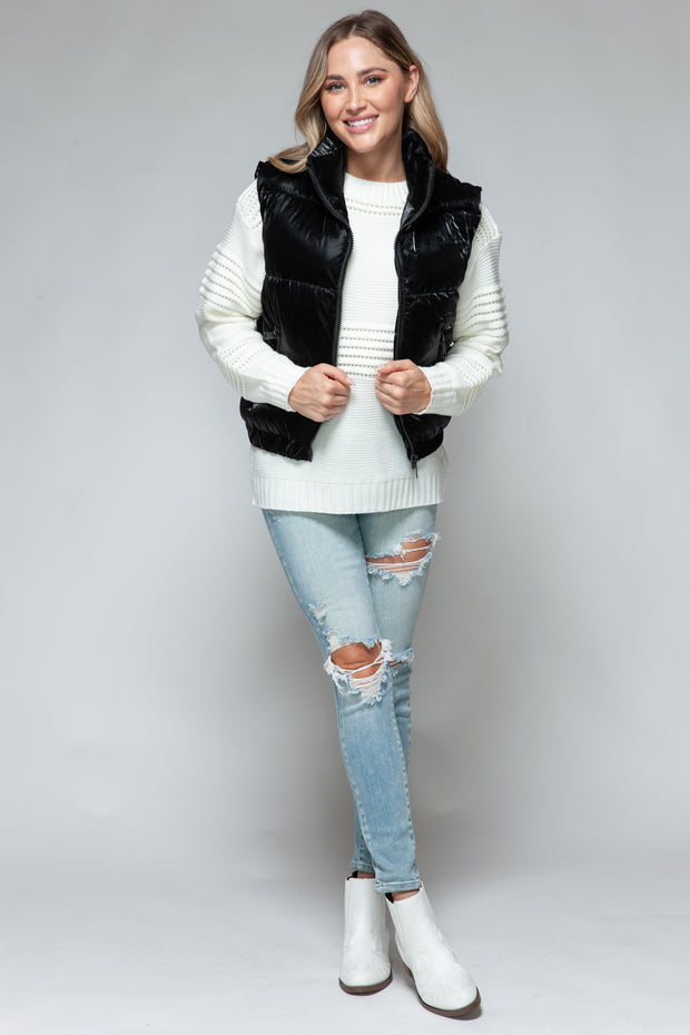 Snobbish Fine Fur Lining Quilted Vest - Fashionmj