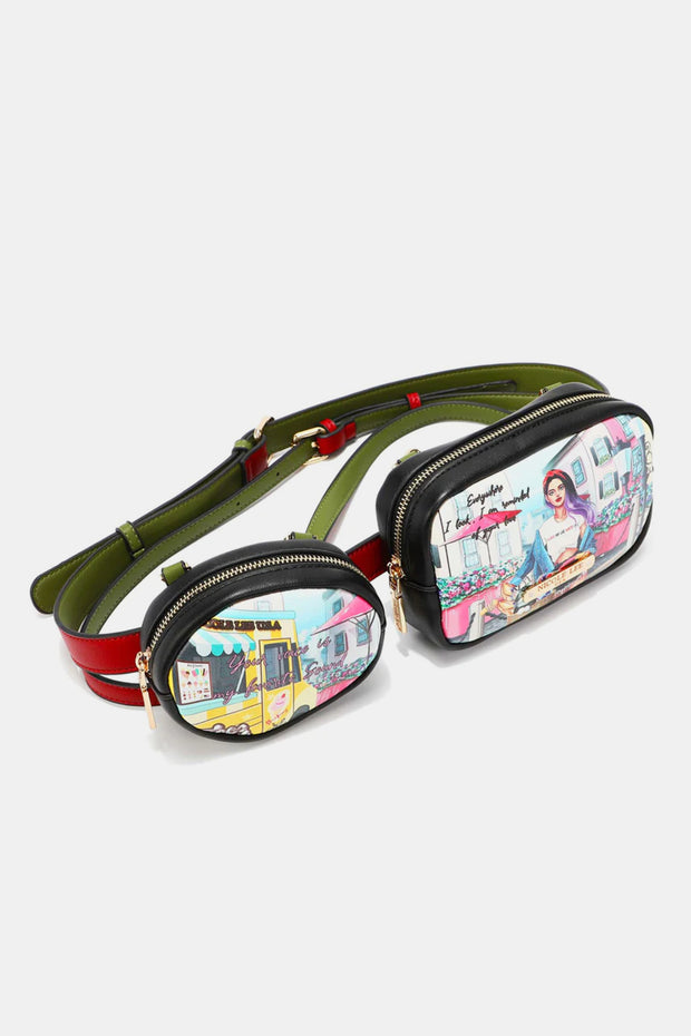 Nicole Lee USA Double Pouch Fanny Pack - Fashionmj