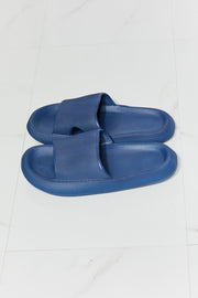 MMShoes Arms Around Me Open Toe Slide in Navy - Fashionmj