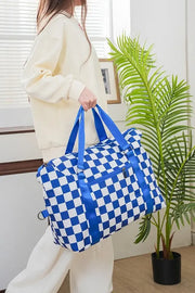 Zenana Checkered Multi-Pocket Travel Bag Trendsi