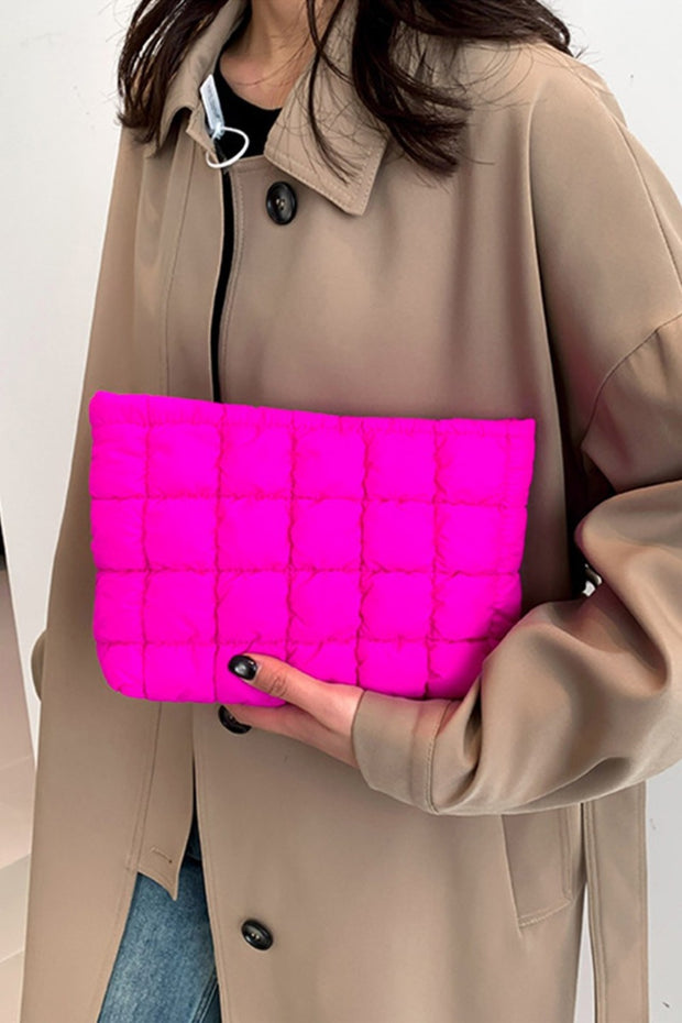 Zenana Quilted Puffy Pouch Clutch Bag - Fashionmj