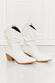 MMShoes Better in Texas Scrunch Cowboy Boots in White - Fashionmj