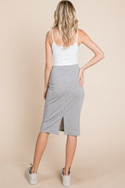 BOMBOM Elastic Waist Pencil Skirt - Fashionmj