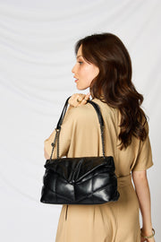 SHOMICO PU Leather Chain Handbag - Fashionmj