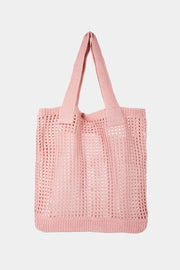 Fame Pointelle Knit Crochet Tote Bag - Fashionmj