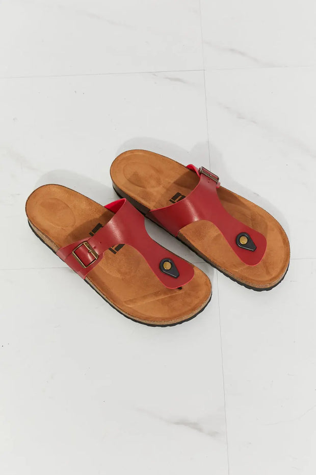 MMShoes Drift Away T-Strap Flip-Flop in Wine - Fashionmj