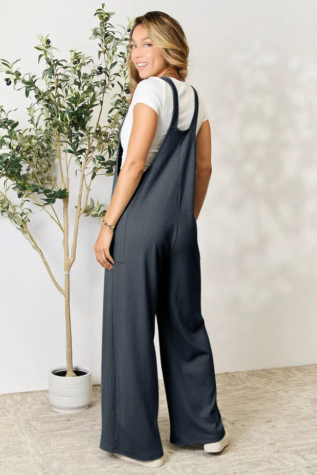 Double Take Full Size Wide Strap Overall with Pockets Trendsi