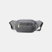 Zenana Quilted Multi Pocket Waist Belt Bag - Fashionmj