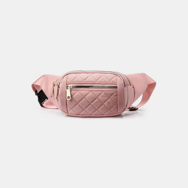 Zenana Quilted Multi Pocket Waist Belt Bag - Fashionmj