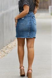 RISEN Amelia Full Size Denim Mini Skirt - Fashionmj