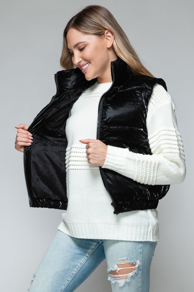 Snobbish Fine Fur Lining Quilted Vest - Fashionmj