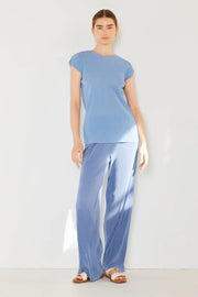 Marina West Swim Rib Pleated Elastic-Waist Wide Leg Pants Trendsi