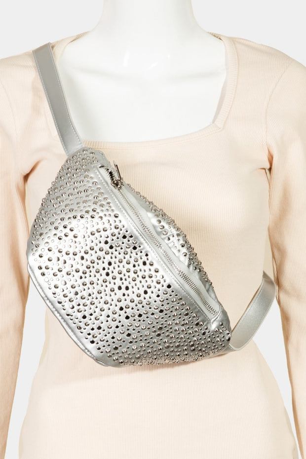 Fame Studded Crossbody Bag - Fashionmj