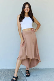 Ninexis First Choice High Waisted Flare Maxi Skirt in Camel - Fashionmj