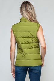 Snobbish Zip Up Turtleneck Vest with Pockets - Fashionmj