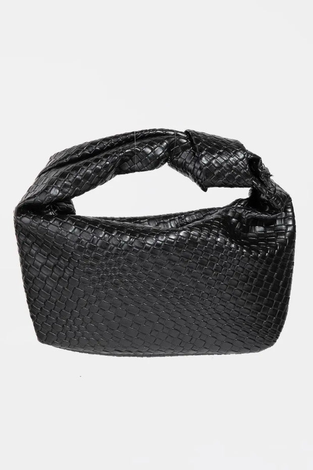 Fame Weave Pattern Knotted Handle Handbag Trendsi