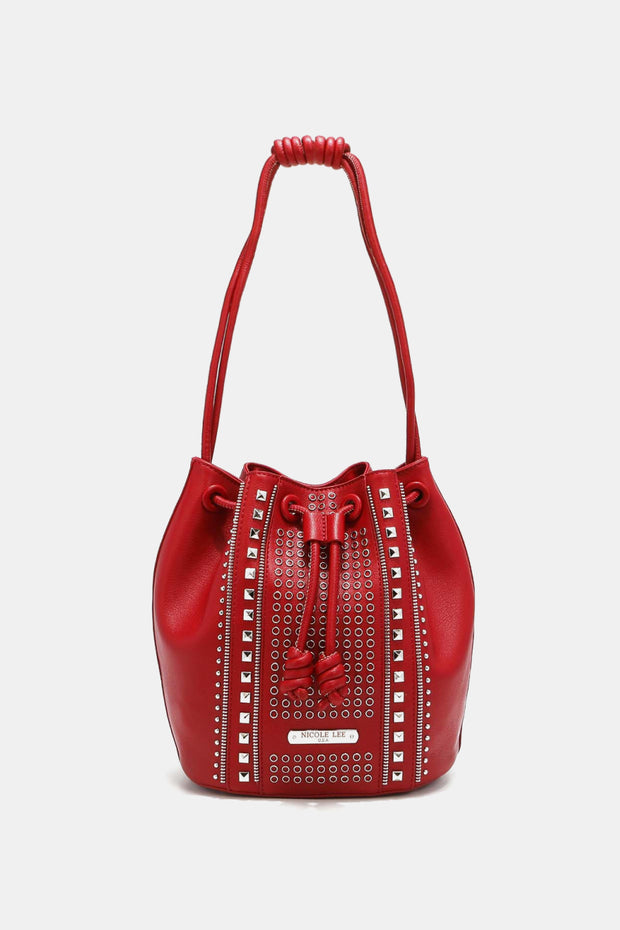 Nicole Lee USA Amy Studded Bucket Bag - Fashionmj