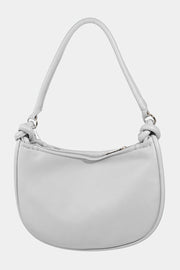 Fame PU Leather Basket Weave Half Moon Bag - Fashionmj