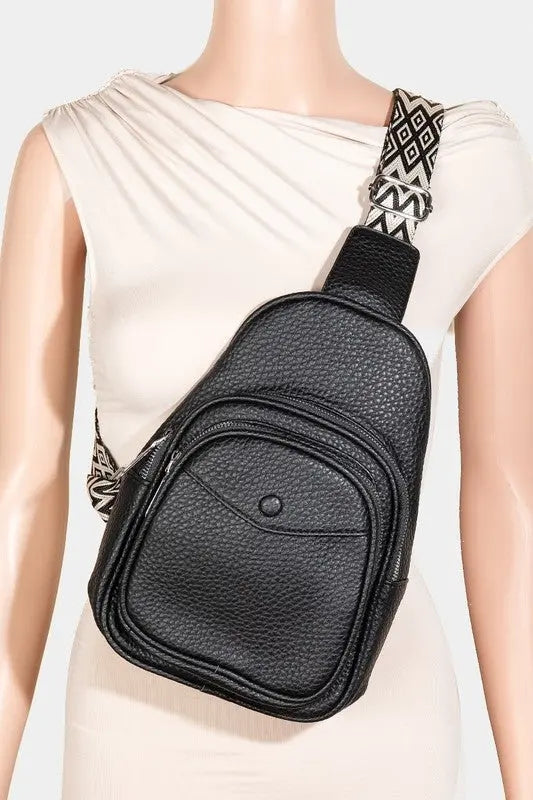 Fame Textured PU Leather Sling Bag Trendsi