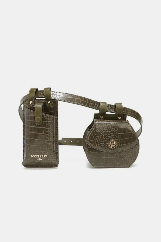 Nicole Lee USA 2 Piece Texture Belt Bag - Fashionmj