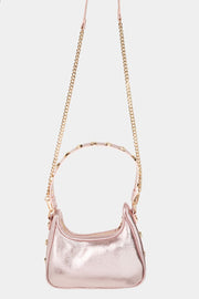 Fame Star Button Trim Hobo Handbag - Fashionmj