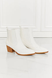 MMShoes Love the Journey Stacked Heel Chelsea Boot in White - Fashionmj