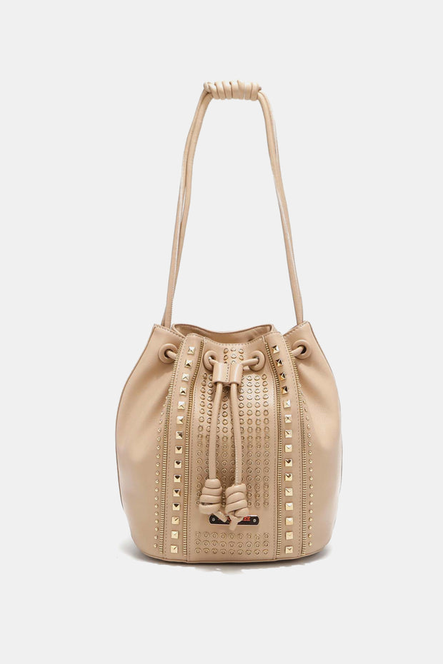 Nicole Lee USA Amy Studded Bucket Bag - Fashionmj