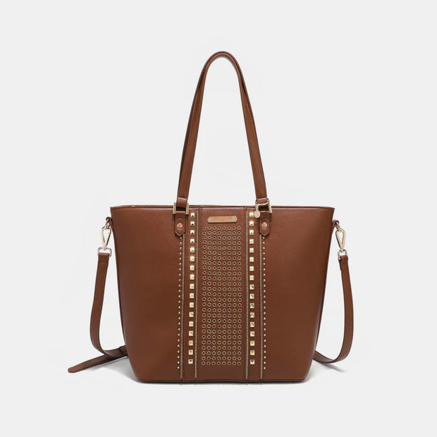 Nicole Lee USA Studded Decor Tote Bag - Fashionmj