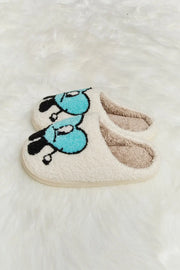 Melody Love Heart Print Plush Slippers - Fashionmj